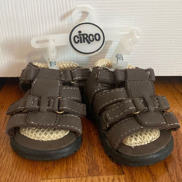 Baby Sandals Shoes Brown Circo Shower Gift 0-3 months NWT - Picture 1 of 5